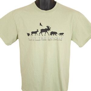 Vintage New Hampshire T Shirt Mens Size Medium Green Y2K Animal Nature Tee